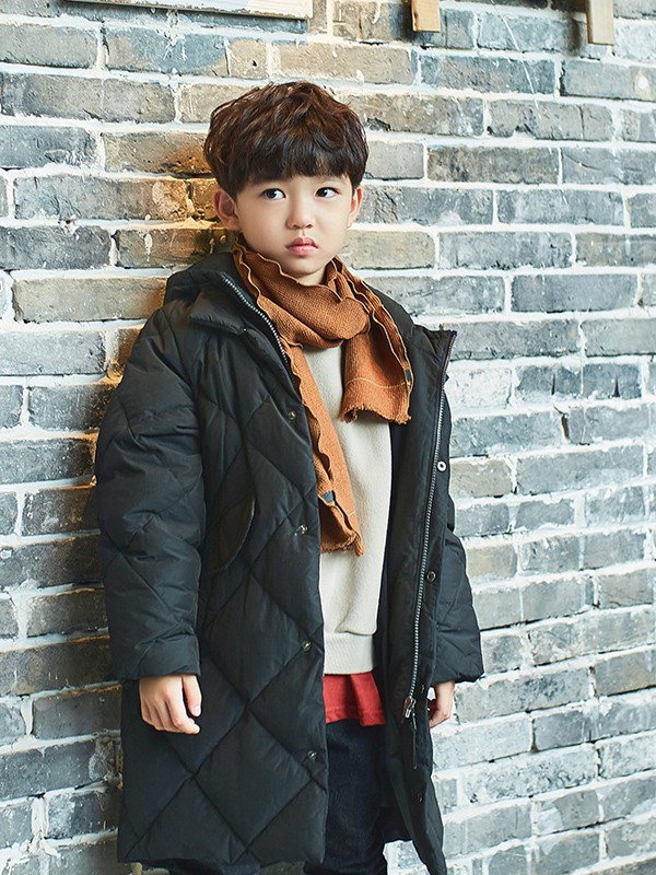 康衣儿童装2021秋冬季黑色棉服