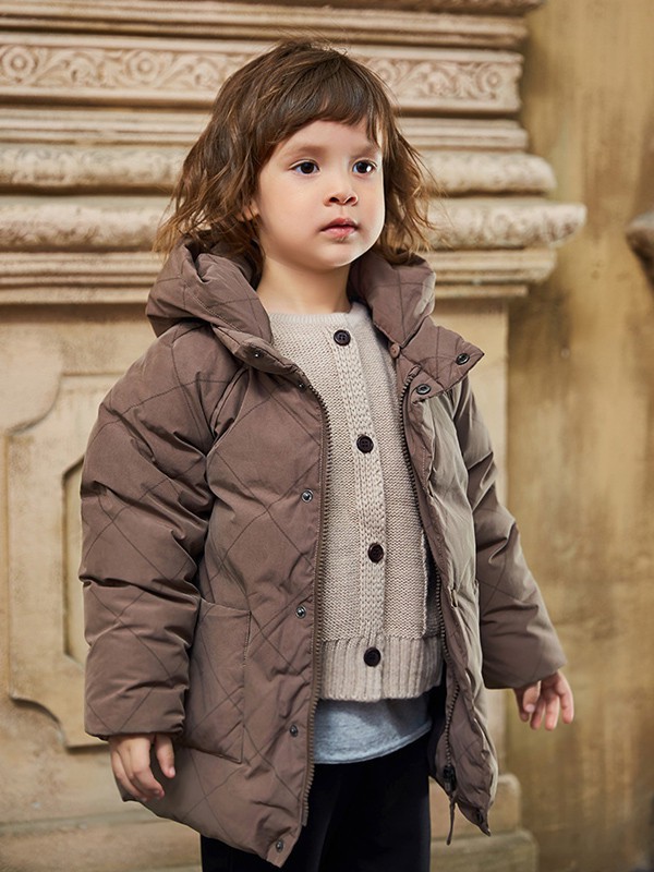 康衣儿童装2021秋冬季棕色棉服