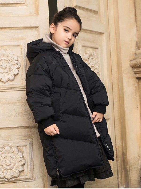 康衣儿童装2021秋冬季黑色棉服