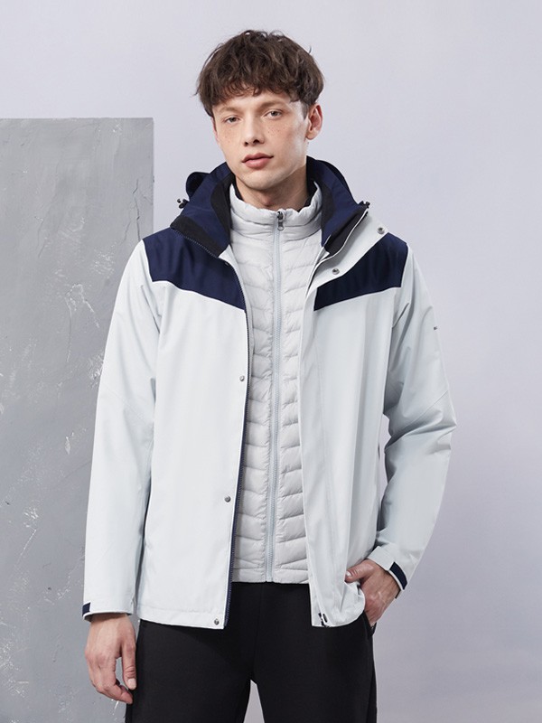 思凯乐运动装2021秋冬季白色派克服