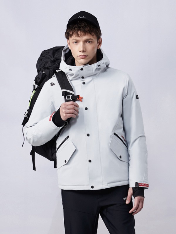 思凯乐运动装2021秋冬季白色派克服