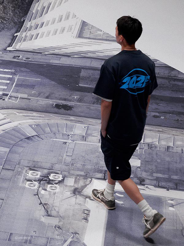 ANBBRAND男装2022春夏季黑色T恤