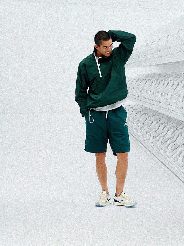 ANBBRAND男装2022春夏季绿色短裤