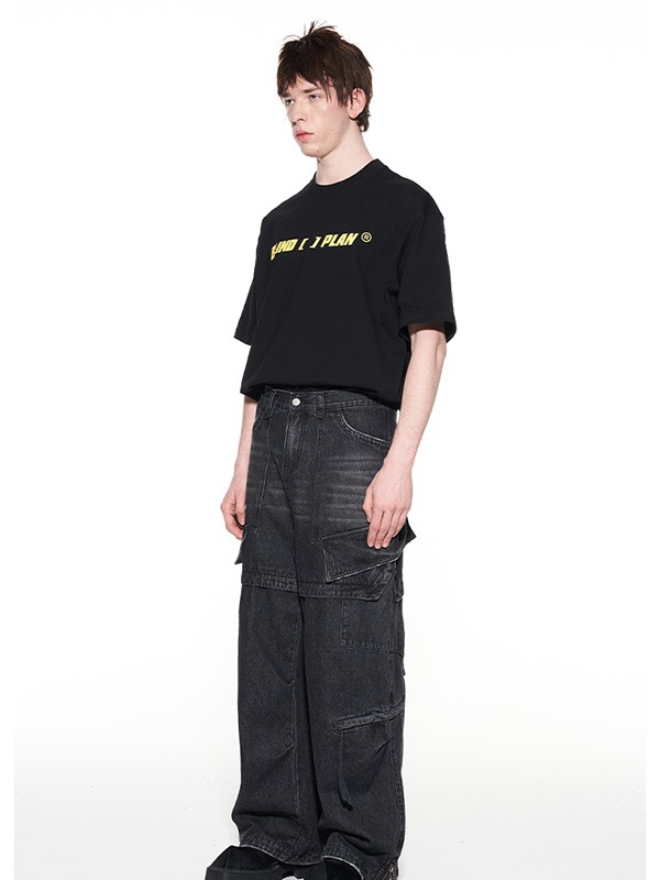 BLIND402休闲装2022春夏季黑色阔腿裤