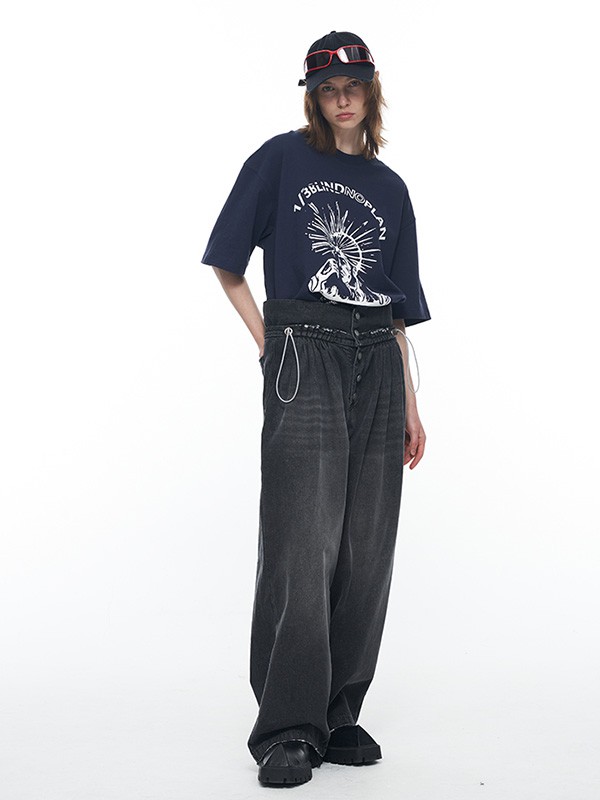 BLIND402休闲装2022春夏季黑色T恤