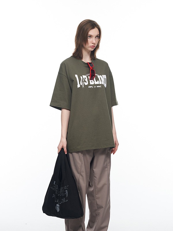 BLIND402休闲装2022春夏季军绿色T恤