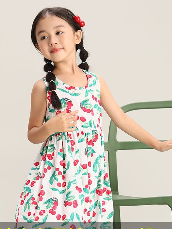 步步发现童装2022春夏季白色连衣裙