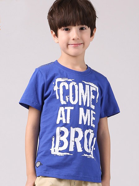 多力童装2022春夏季蓝色T恤
