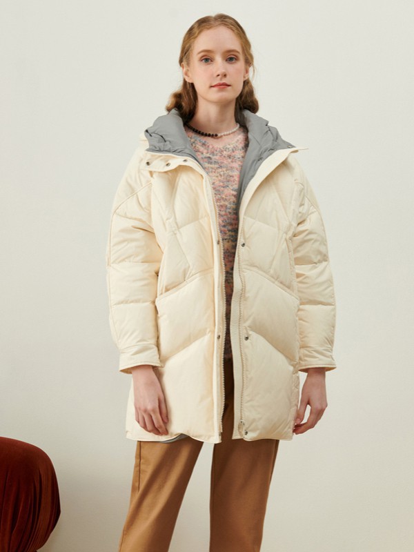 MJStyle女装2021秋冬季白色棉服