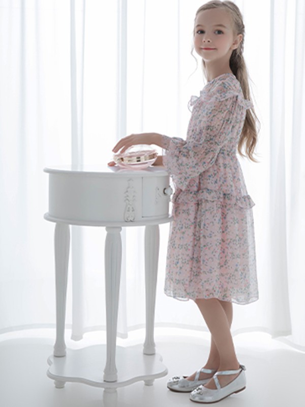 琳&麦罗童装2022春夏季粉色连衣裙