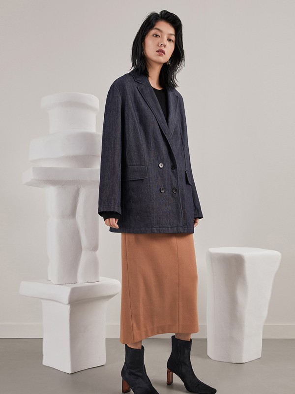 子苞米 女装2021秋冬季黑色西装