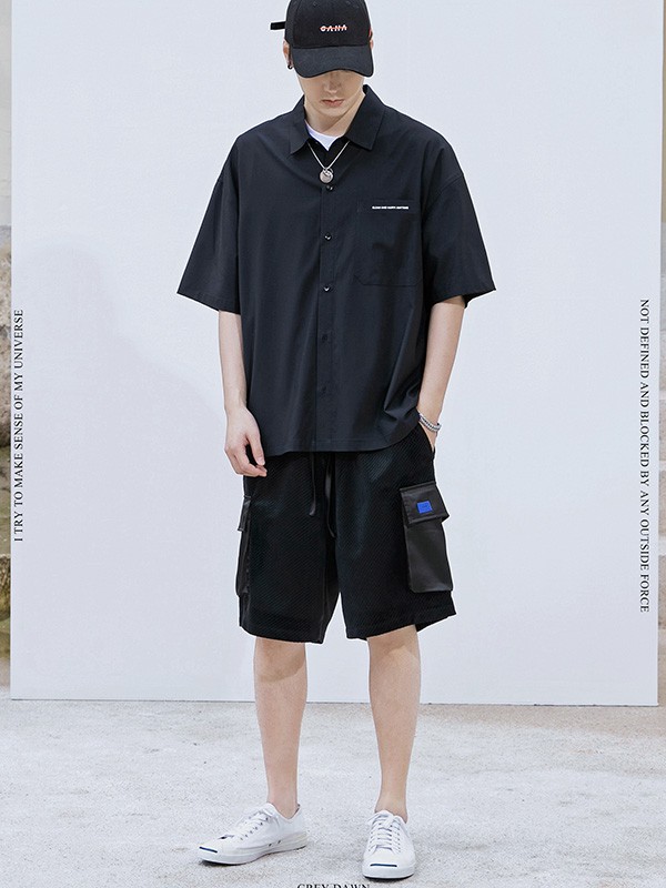 GRINCH1928男装2022春夏季黑色衬衫