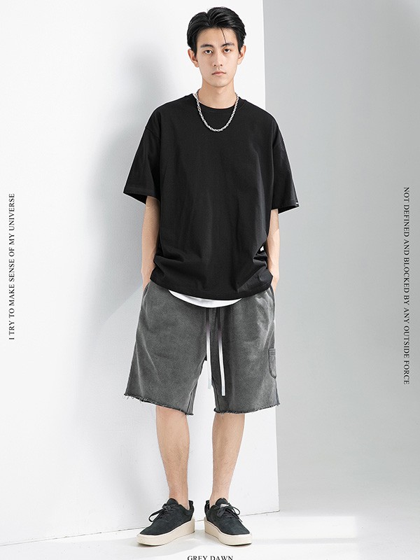 GRINCH1928男装2022春夏季灰色短裤