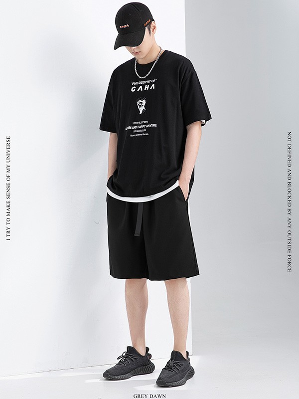 GRINCH1928男装2022秋冬季黑色T恤