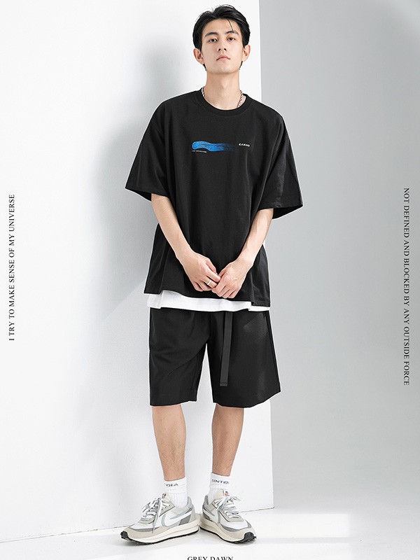 GRINCH1928男装2022春夏季黑色T恤