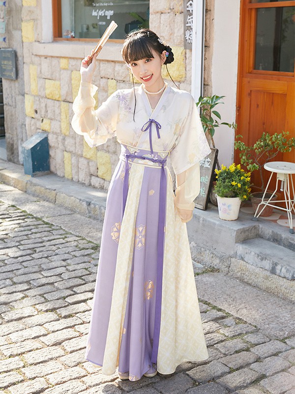 十三余女装2022春夏季紫色连衣裙