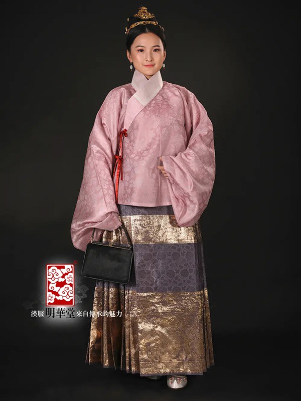 明华堂女装2022春夏季紫色百褶裙