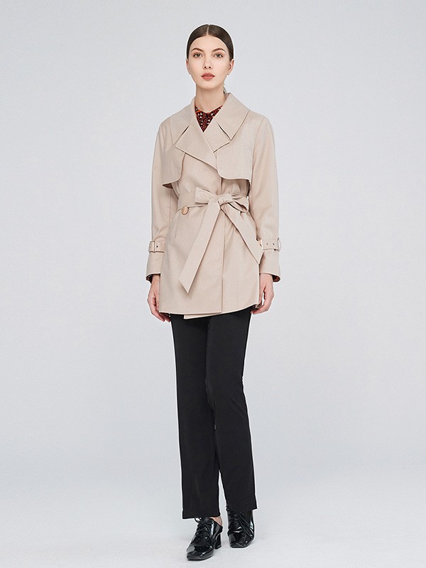 阁兰苏珊2022春夏季卡其色风衣