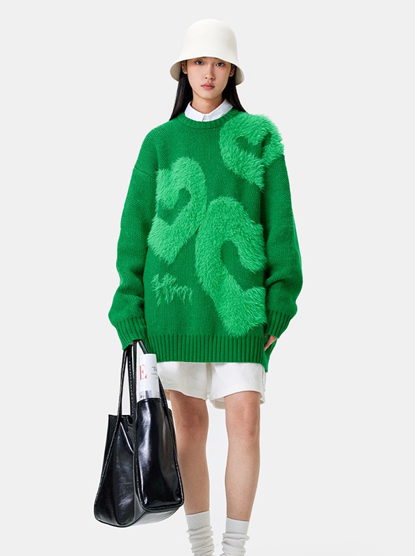 HTCU2022春夏季绿色毛衣