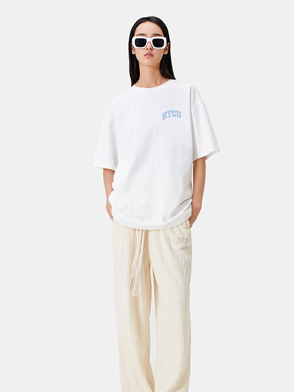 HTCU女装2022春夏季白色T恤