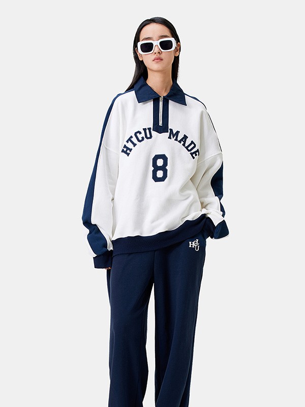 HTCU女装2021春夏季白色polo衫