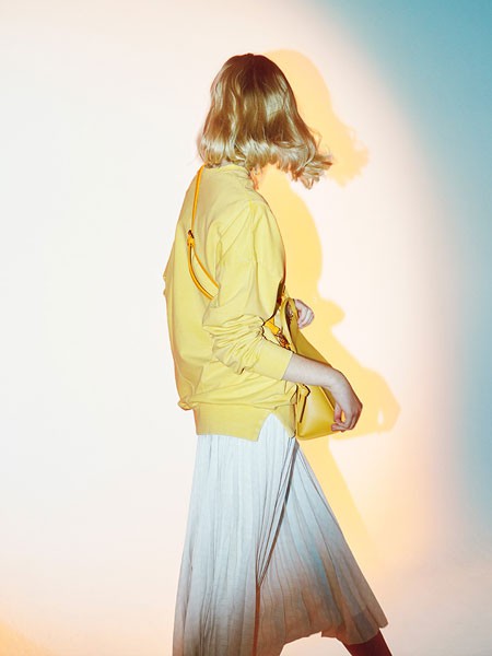 KBF女装2022春夏季黄色长裙