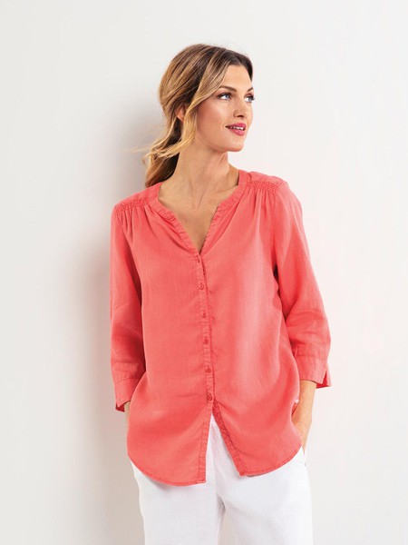 Olsen女装2022春夏季粉色衬衫