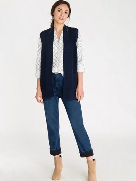 Olsen女装2022春夏季藏蓝色长裤