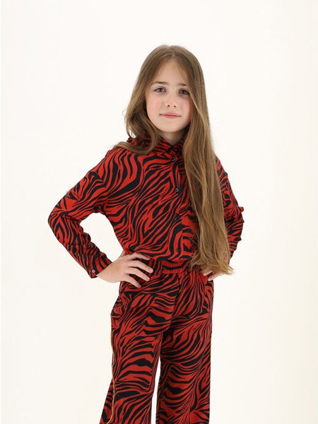  蒙娜丽莎2022春夏季酒红色T恤