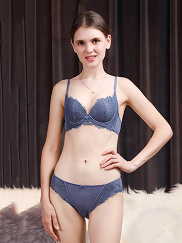 柔美内衣2022春夏季藏蓝色时尚内衣