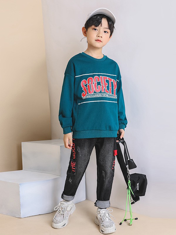 布衣草人2022春夏季蓝色T恤