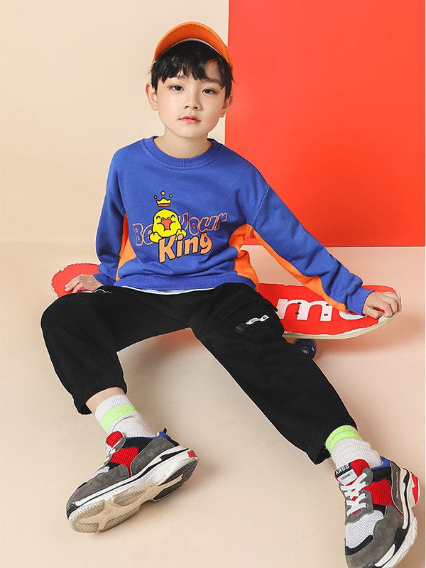 布衣草人2022春夏季蓝色T恤