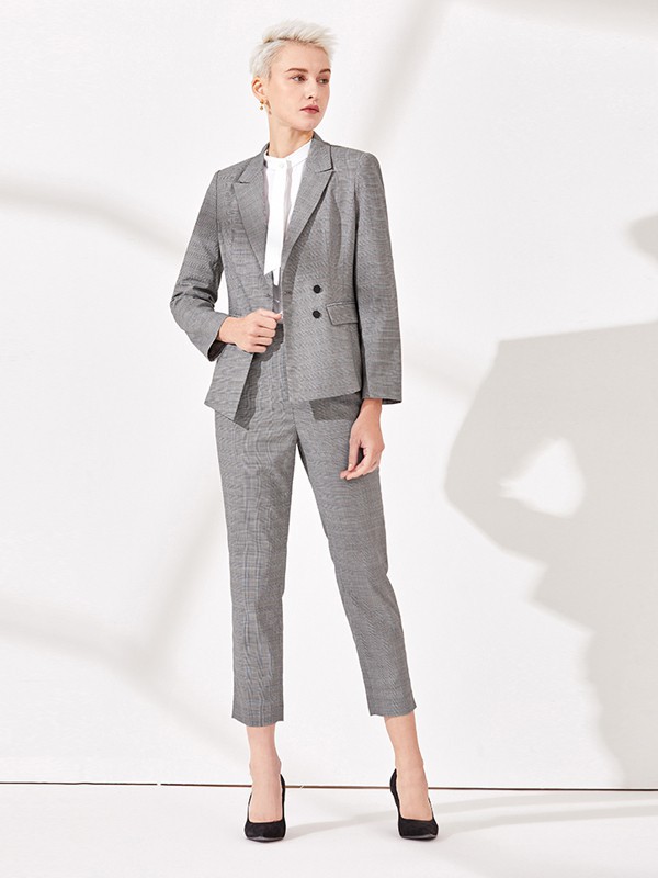 Theme女装2022春夏季灰色西装
