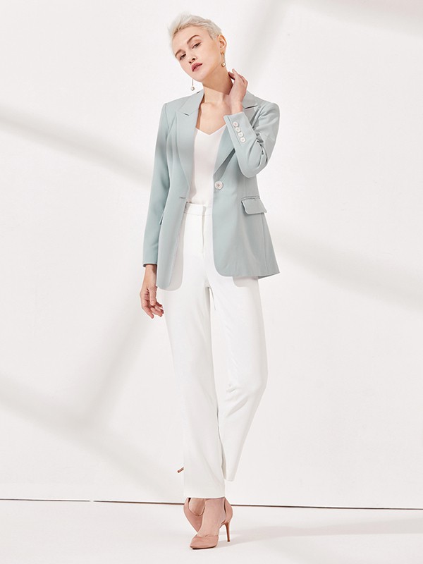 Theme女装2022春夏季白色长裤