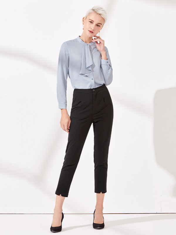 Theme女装2022春夏季灰色衬衫