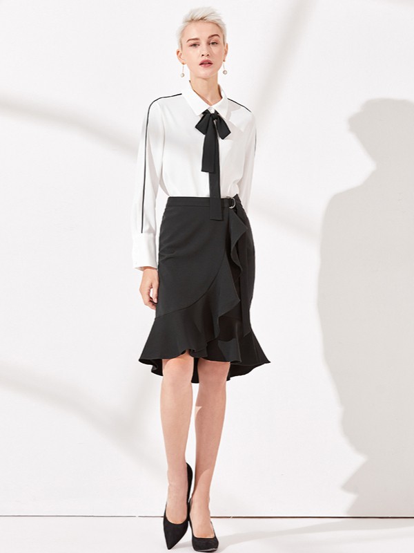 Theme女装2022春夏季黑色包臀裙