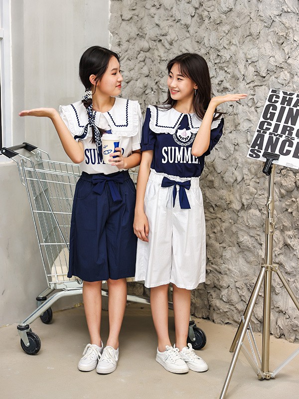 糖果布丁2022春夏季白色阔腿裤