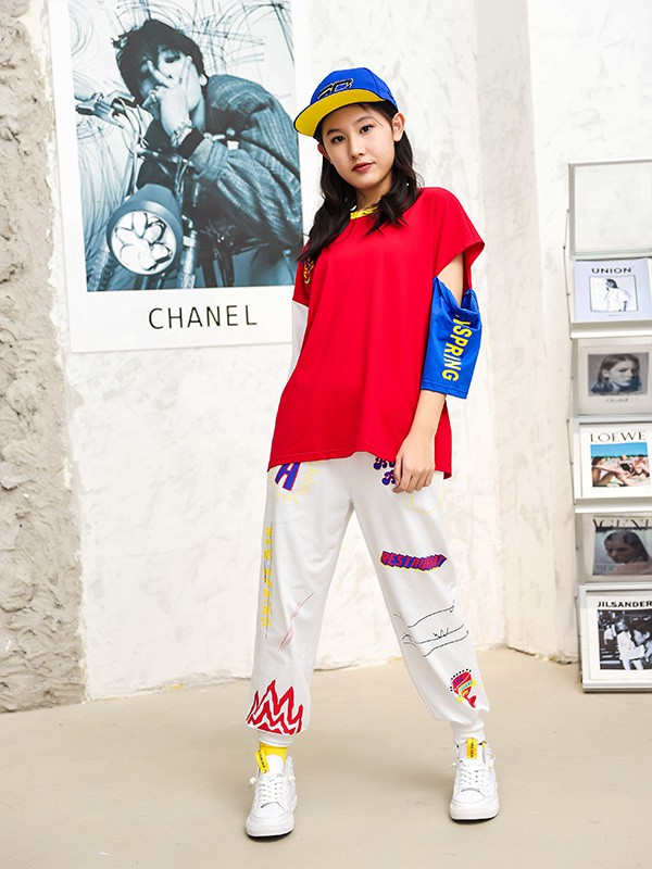 糖果布丁2022春夏季红色T恤