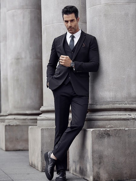 爱登堡·英伦新贵男装2021秋冬季黑色长裤