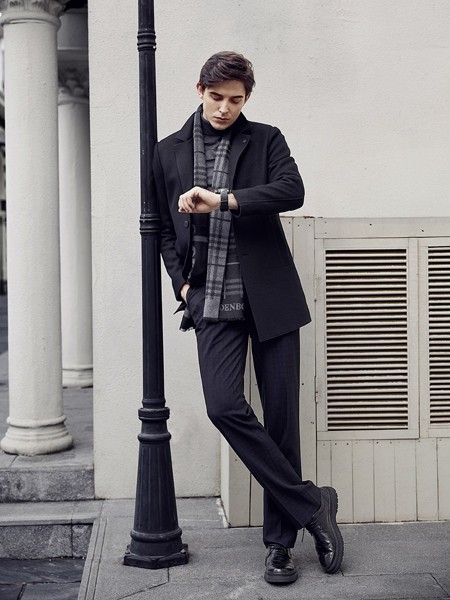 爱登堡·英伦新贵男装2021秋冬季黑色长裤