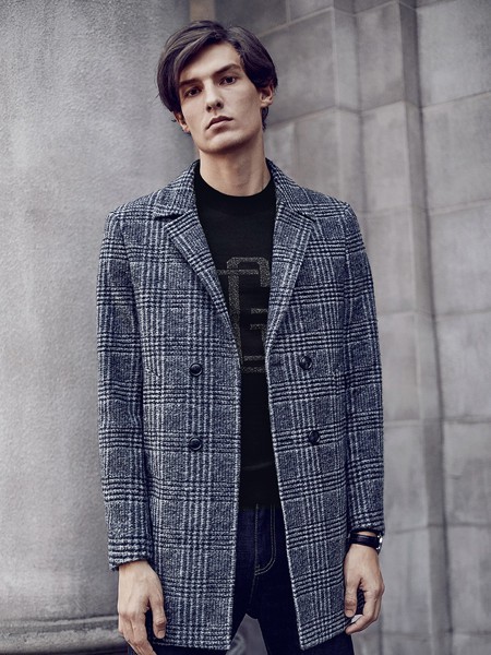 爱登堡·英伦新贵男装2021秋冬季灰色大衣