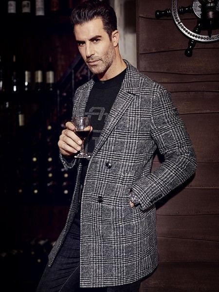 爱登堡·英伦新贵男装2021秋冬季灰色大衣