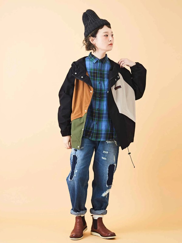 CUBESUGAR女装2021秋冬季藏蓝色衬衫