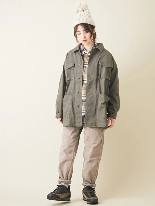 CUBESUGAR女装2021秋冬季卡其色长裤