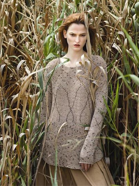 哲迪女装2021秋冬季棕色针织衫