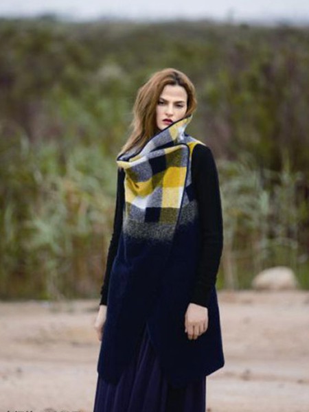 哲迪女装2021秋冬季藏蓝色连衣裙