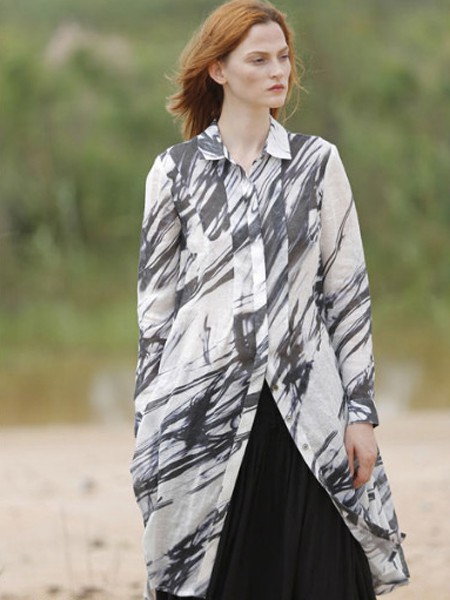 哲迪女装2021秋冬季白色衬衫裙