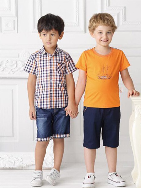 童话故事童装2022春夏季橙色T恤