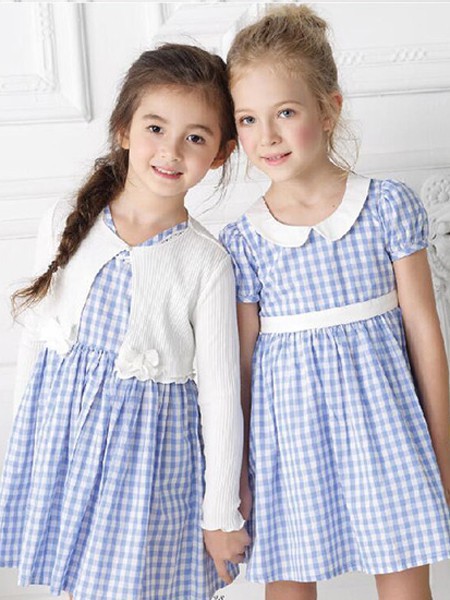 童话故事童装2022春夏季蓝色连衣裙