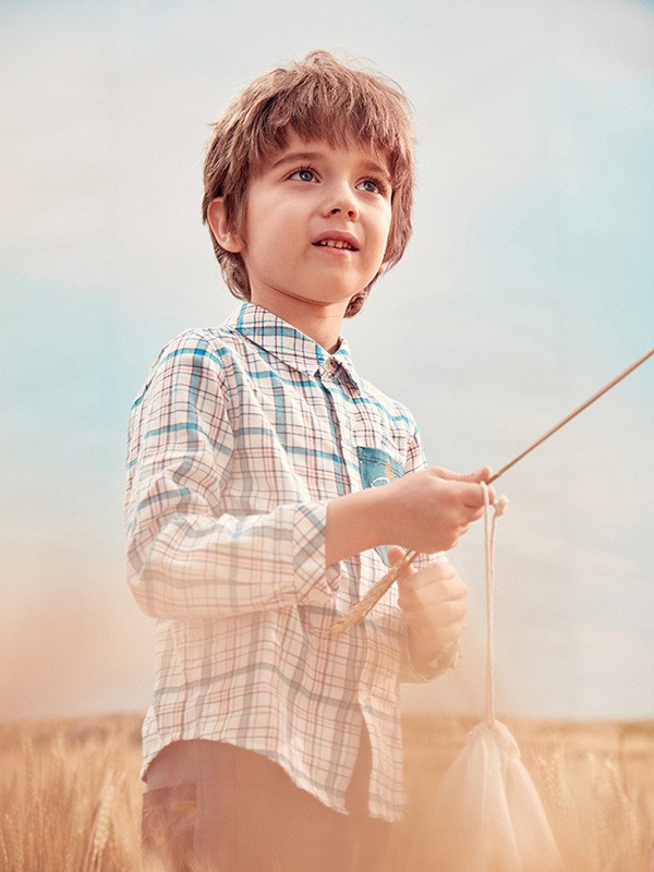 蒙蒙摩米童装2021秋冬季白色衬衫